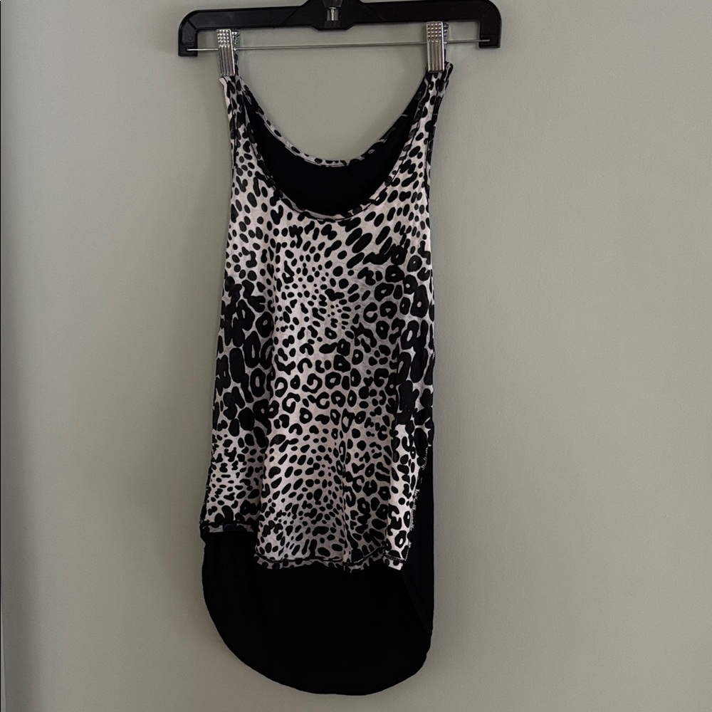 Express Grey Black Leopard Print Animal Print Vtg Y2K Tank Top Women’s Size XS